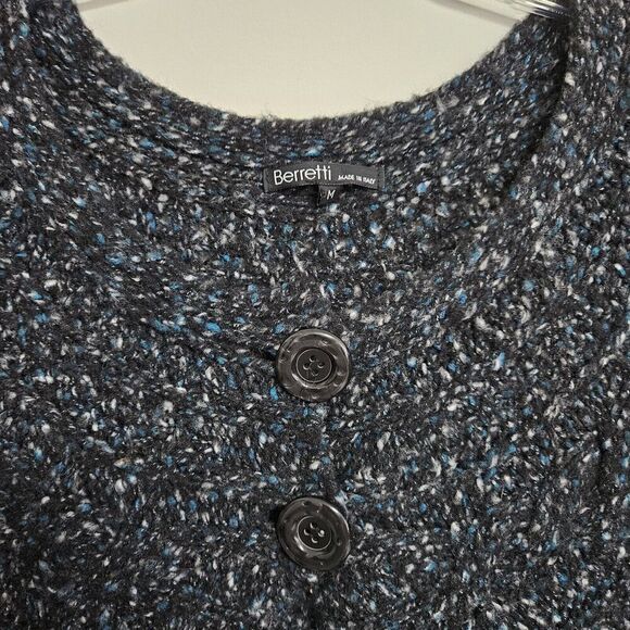 Berretti Made in Italy Anthropologie Knit Wool Blend Alpaca Black Sweater Vest M - Picture 2 of 8